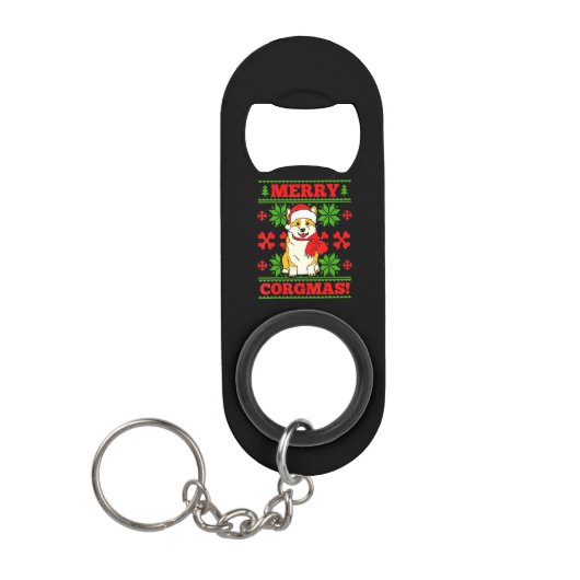 Joyeux Noël Corgmas Corgi Dog Mini Flaschenöffner (Vorderseite)