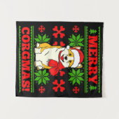 Joyeux Noël Corgmas Corgi Dog Wandteppich (Vorderseite (Horizontal))