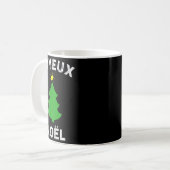 Joyeux Noël Cute French Merry Christmas Tree Retro Kaffeetasse (Vorderseite Links)