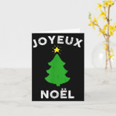 Joyeux Noël Cute French Merry Christmas Tree Retro Karte (Gelbe Blume)
