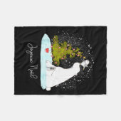 Joyeux Noël - Cute Lar Bear Penguin Christmas Fleecedecke (Vorderseite (Horizontal))