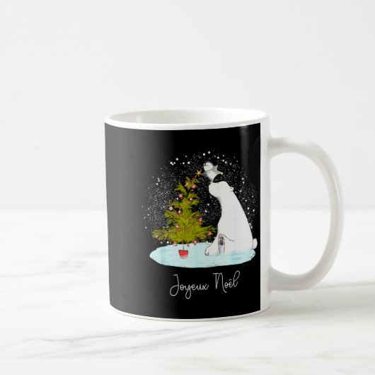 Joyeux Noël - Cute Lar Bear Penguin Christmas  Kaffeetasse (Rechts)
