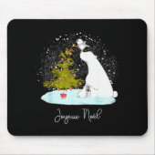 Joyeux Noël - Cute Lar Bear Penguin Christmas Mousepad (Vorne)