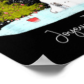 Joyeux Noël - Cute Lar Bear Penguin Christmas Poster (Ecke)