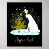 Joyeux Noël - Cute Lar Bear Penguin Christmas Poster (Vorne)
