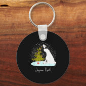 Joyeux Noël - Cute Lar Bear Penguin Christmas  Schlüsselanhänger (Vorderseite)