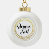 Joyeux Noël - Dekoration des französischen Weihnac Keramik Kugel-Ornament (Vorderseite)
