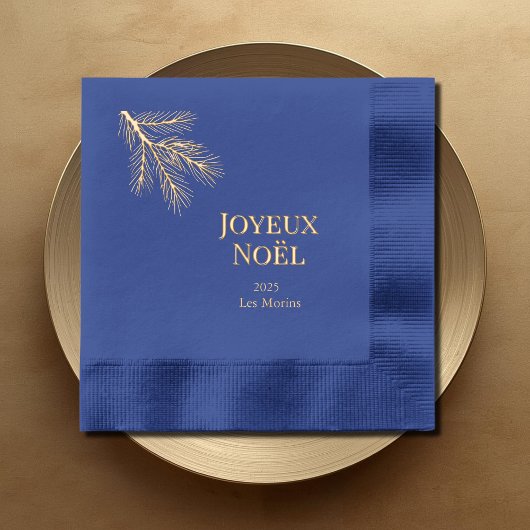 Joyeux Noel - delicate pine branches  Servietten Mit Folie