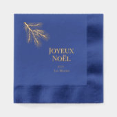 Joyeux Noel - delicate pine branches  Servietten Mit Folie (Vorderseite)