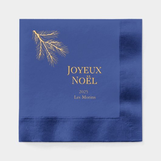 Joyeux Noel - delicate pine branches Servietten Mit Folie (Vorderseite)