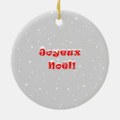 Joyeux Noël des oiseaux bonnet de Père Noël Keramik Ornament (Hinten)