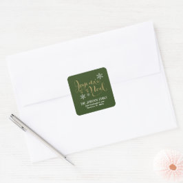 Joyeux Noel Envelope Seal Return Address Label Quadratischer Aufkleber
