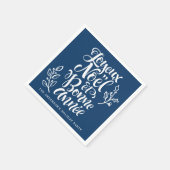 Joyeux Noël et Bonne Année Calligraphy Navy Blue Serviette (Ecke)