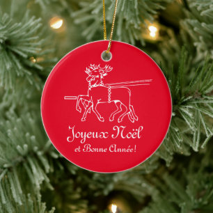 Joyeux Noël et bonne annee Französisch Weihnachten Keramik Ornament