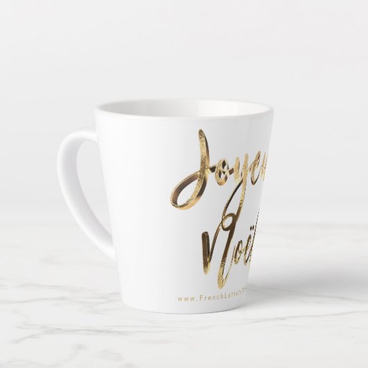 Joyeux Noel Faux Gold Script French Christmas Milchtasse (Linke Ecke)