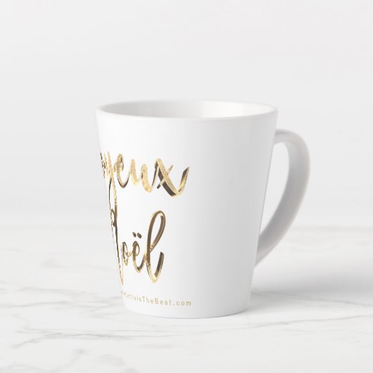 Joyeux Noel Faux Gold Script French Christmas Milchtasse (Rechte Ecke)