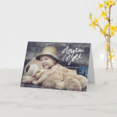 Joyeux Noël Foto de vacances voeux Karte (Gelbe Blume)