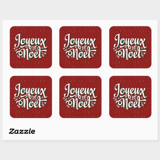 Joyeux Noël Französisch Weihnachtszeitung Quadratischer Aufkleber (Blatt)