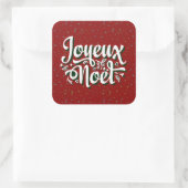 Joyeux Noël Französisch Weihnachtszeitung Quadratischer Aufkleber (Tasche)