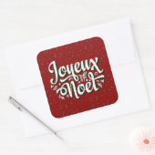Joyeux Noël Französisch Weihnachtszeitung Quadratischer Aufkleber (Umschlag)