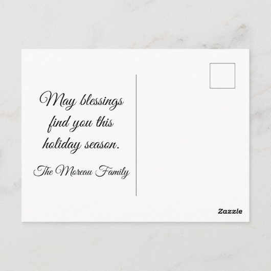 Joyeux Noël Französische Flagge auf blaue Weihnach Postkarte (Rückseite)