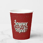 Joyeux Noël Französischer Weihnachtstext Pappbecher (Vorderseite)