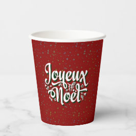 Joyeux Noël Französischer Weihnachtstext Pappbecher