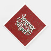 Joyeux Noël Französischer Weihnachtstext Serviette (Ecke)