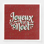 Joyeux Noël Französischer Weihnachtstext Serviette (Vorderseite)