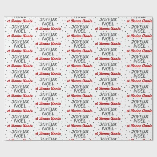Joyeux Noël - Französisches Weihnachtswrapping Pap Geschenkpapier (Flach)