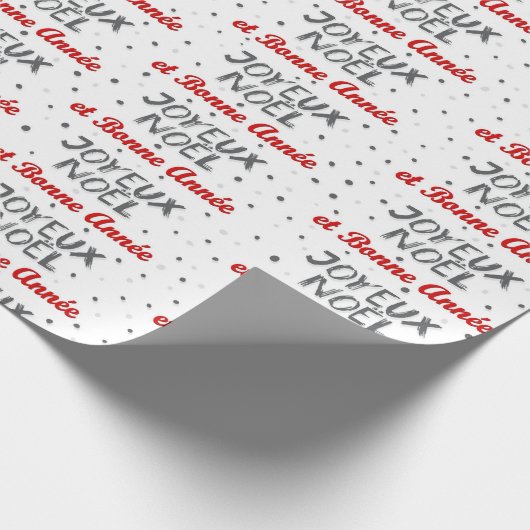 Joyeux Noël - Französisches Weihnachtswrapping Pap Geschenkpapier (Ecke)