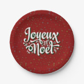 Joyeux Noël French Christmas Text 7" Pappteller (Vorderseite)