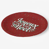 Joyeux Noël French Christmas Text 9" Papierplatte Pappteller (Schrägansicht)