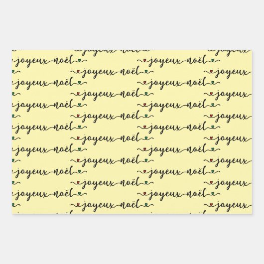 Joyeux Noel French Design  Geschenkpapier Set (Vorderseite 3)