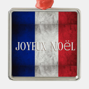 joyeux Noël - Frohe Weihnachten im Französischen Ornament Aus Metall