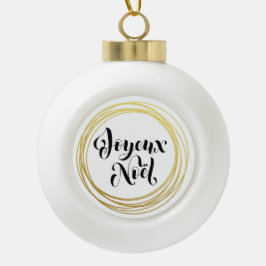Joyeux Noël - Frohe Weihnachten Keramik Kugel-Ornament