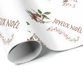 Joyeux Noël Geschenkpapier (Rolleneckpunkt)