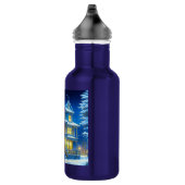 Joyeux Noël Hübsch Blue Christmas House Edelstahlflasche (Rechts)