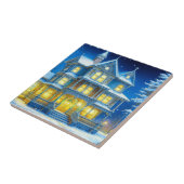 Joyeux Noël Hübsch Blue Christmas House Fliese (Seite)