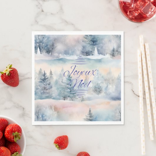 Joyeux Noël in coolen Tönen Serviette (Beispiel)