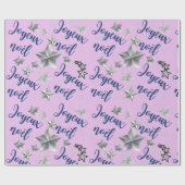Joyeux Noël in Pink, Silver & Blue - Weihnachten Geschenkpapier (Flach)