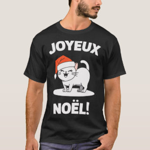 Joyeux Noël Khao Manee Weiße Katze Weihnachtsfeier T-Shirt