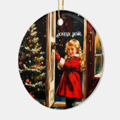 Joyeux Noël - Kleines Mädchen Keramik Ornament (Links)