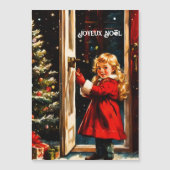 Joyeux Noël - Kleines Mädchen Magnetkarte (Vorderseite)