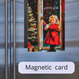 Joyeux Noël - Kleines Mädchen Magnetkarte