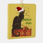 Joyeux Noel Le Chat Noir Christmas Spoof Keramikornament (Rechts)