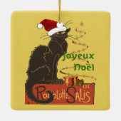 Joyeux Noel Le Chat Noir Christmas Spoof Keramikornament (Rückseite)