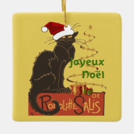 Joyeux Noel Le Chat Noir Christmas Spoof Keramikornament