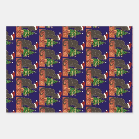 Joyeux Noel Le Chat Noir Spoof With Yule Tree Geschenkpapier Set (Vorderseite 2)