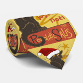 Joyeux Noel Le Chat Noir With Stylized Golden Tree Krawatte (Gerollt)